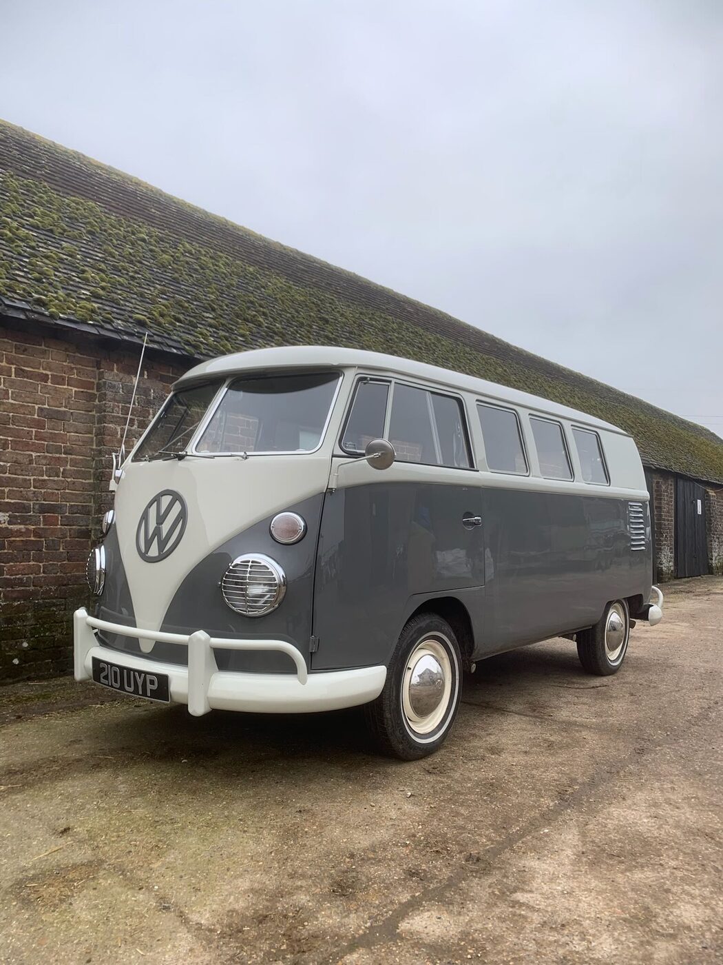 Restored VW T2 Splitscreen Bus at the barn