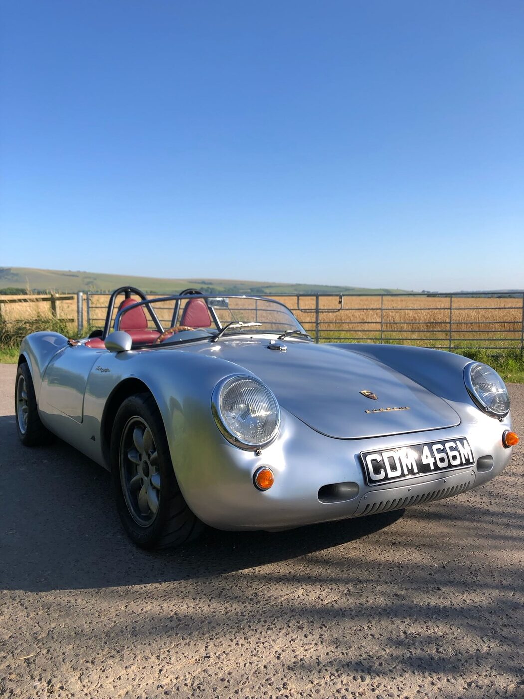 Silver Porsche 550 Spyder — out for a run